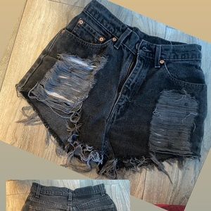 Levis black Jean shorts